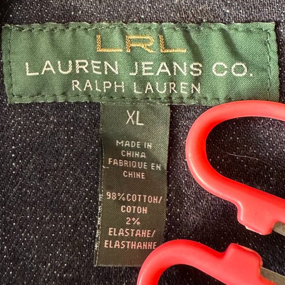 Vintage LRL Laurel Jeans Co Ralph Lauren dark wash jeans jacket NWOT - Picture 5 of 5